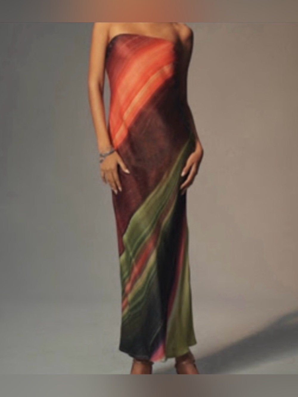 Anthropologie Conditions Apply Chloe Maxi Slip Dress, Gradient, Size S